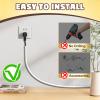 UOMTFAI Wall Cord Hider 118 Inch, Self Adhesive Cable Hider Cord Cover for Wires, Flexible Wire Cover Cable Raceway for Cord Management W0.59 H0.39in White view 4