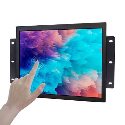 VSDISPLAY 12.1 Inch 10 Points Touch Screen Industrial LCD Monitor 1024x768 4:3 Aspect Ratio Display with Wall Mounting Brackets,Supports VGA DVI Input