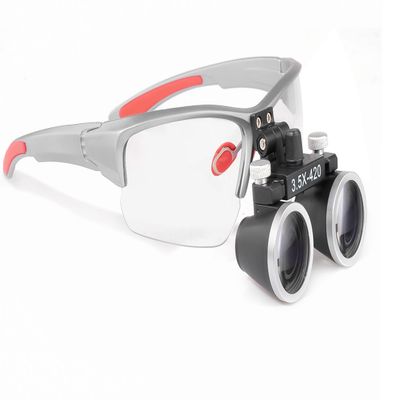 REEHUT Binocular Loupe 3.5X Magnification Working Distance 320-420MM Optical Magnify Glass Loupes DY-117 Silver