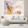 CHNYWORK 12x10ft Happy New Year Backdrop 2025 Champagne Glass Fireworks Golden Christmas Balls Background Happy New Year Eve Xmas Party Decoration Portrait Photo Studio Booth Props Wallpaper view 4