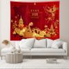 CHNYWORK 7x5ft Happy Chinese New Year Backdrop 2025 Year of The Snake Chinese Paper Cutting Snake Chinese Architecture Red Background Happy Lunar New Year's Eve Party Decor Portrait Photo Booth Props view 4