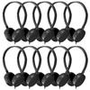 CN-Outlet Bulk Headphones for Classroom School Students Kids Teens Children Gift and Adults,Wholesale Wired Adjustable On Ear Headphones 10 Pack (Black)