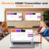 Coolpie HDMI Transmitter with 2 Receivers, 4K 1080P Output, 2.4G/5G Plug & Play Wireless Extender for Streaming Video and Audio to Monitor from Laptop/PC/TV Box/Projector view 2