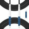 Fibergaga-50M(165ft) OS2 LC to LC Fiber Optic Cable Outdoor Armored Single Mode,Simplex,9/125m 3.0mm Diameter Fiber Patch Cable,Jumper Cords LSZH,OS1/OS2 Compatible,Black view 1