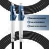 Fibergaga-50M(165ft) OS2 LC to LC Fiber Optic Cable Outdoor Armored Single Mode,Simplex,9/125m 3.0mm Diameter Fiber Patch Cable,Jumper Cords LSZH,OS1/OS2 Compatible,Black view 2