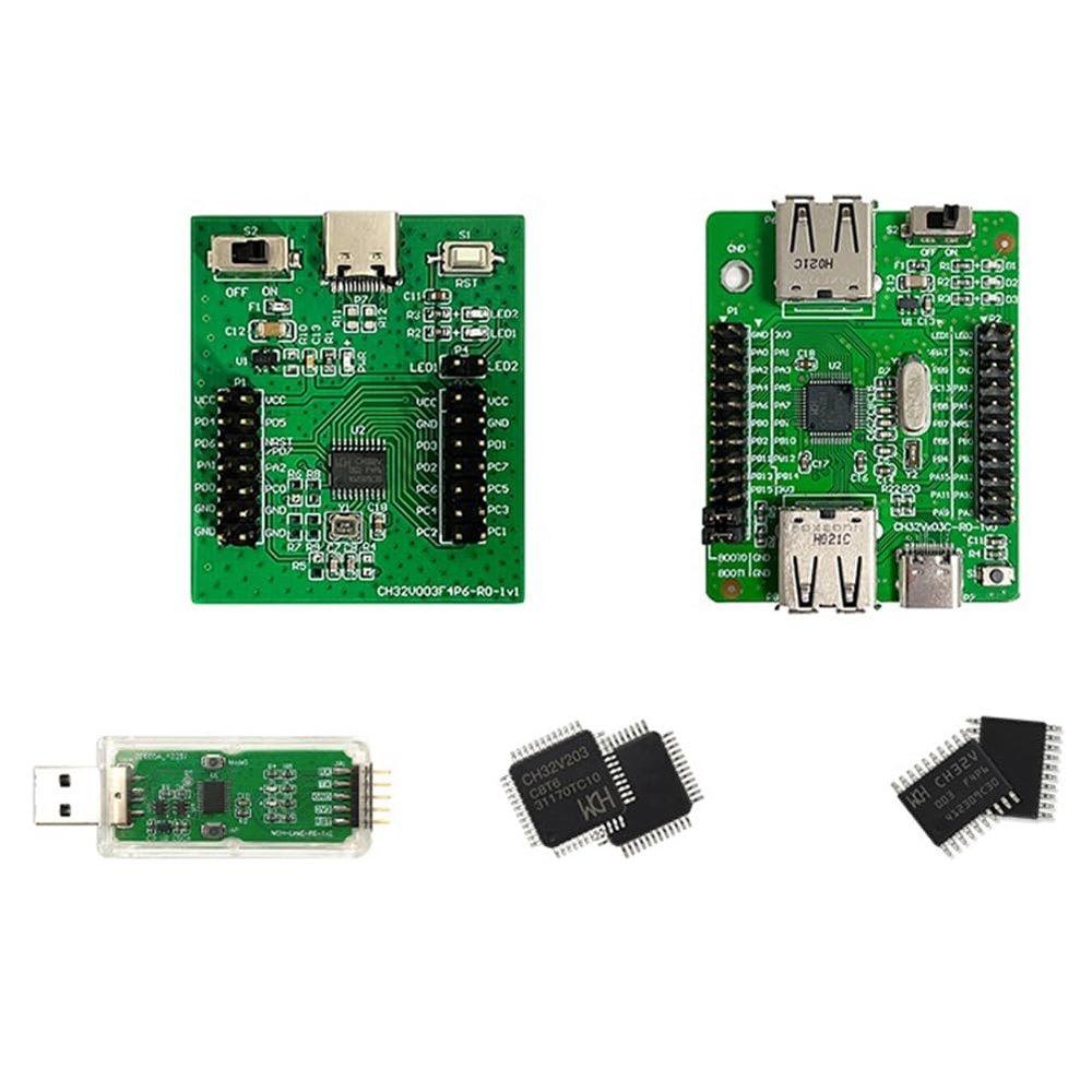 Lizusidtsy CH32V003 Development Board Set Kit Evaluation Board Set 32-Bit General-Purpose RISC-V MCU Functional Application Assessment, Green, 500422713