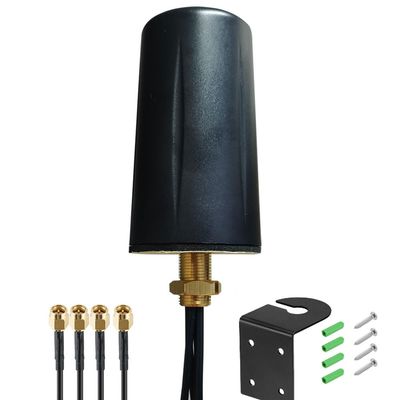 SignalPlus Omni Directional Low-Profile 5g 4G LTE 4x4 mimo Antenna for 4x4 MIMO Modem, for Cabinet, Vending Machines, 10 ft Coax with SMA Male, 600-6000MHz, Screw Mount, L Bracket Mount