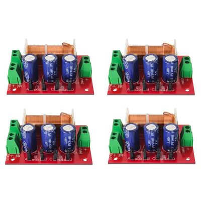 Lizusidtsy 4 PCS 400W Speaker Crossover 2 Way Audio Adjustment Tweeter Bass Speakers Filter Frequency Divider for 2-16Ohm, Red & Green, 500391446