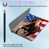 BPQOJB for iPad 9.7 Case 6th/5th Generation Case for iPad Air/Air 2 Case with Detachable Wireless Keyboard & 360 Degree Rotating Stand Protect Cover Acrylic Tablet Case - Running Horse American Flag view 3