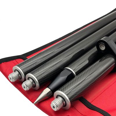 1.8M Length GPS Prism Pole Carbon Fibre Survey Poles GNSS RTK Surveying Type 4 pcs Poles 5/8 Thread