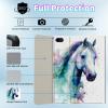 BPQOJB for iPad 9.7 Case 6th/5th Generation Case for iPad Air/Air 2 Case with Detachable Wireless Keyboard & 360 Degree Rotating Stand Protect Cover Acrylic Tablet Case Cover - a Cute Colorful Horse view 2