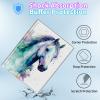 BPQOJB for iPad 9.7 Case 6th/5th Generation Case for iPad Air/Air 2 Case with Detachable Wireless Keyboard & 360 Degree Rotating Stand Protect Cover Acrylic Tablet Case Cover - a Cute Colorful Horse view 4