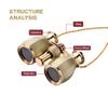 4X30 Binoculars Portable Binoculars Compact for Adults Kids Prism Lens Retro Design Metal Frame Telescope with Chain Elegant Design for Women Girls Gift Concert Theater Opera (Yellow) (Yellow ) view 4