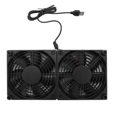 Pasuihcay 120Mm 5V USB Powered PC Router Dual Fans High Airflow Cooling Fan for Router Modem Receiver