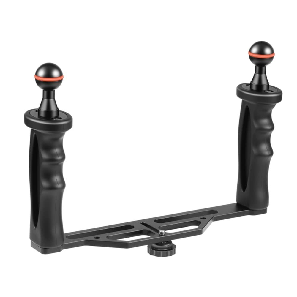 Pasuihcay Dual Handles Aluminium Alloy Tray Stabilizer for Underwater Camera Housings Diving Camera Bracket