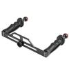 Pasuihcay Dual Handles Aluminium Alloy Tray Stabilizer for Underwater Camera Housings Diving Camera Bracket view 3