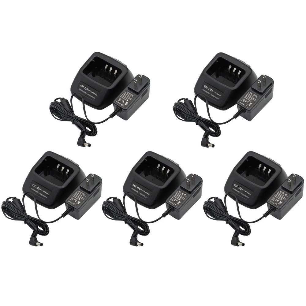 5 Pack KSC-35S Rapid Charger fit for Kenwood KNB-45L TK-2000 TK-3000 TK-3400 TK-2402V TK-2200 TK-2200L TK-2206 TK-2202 TK-2207 TK-2207G TK-3200 TK-3200L TH-K20 TH-K20A KNB-63L KNB-65L