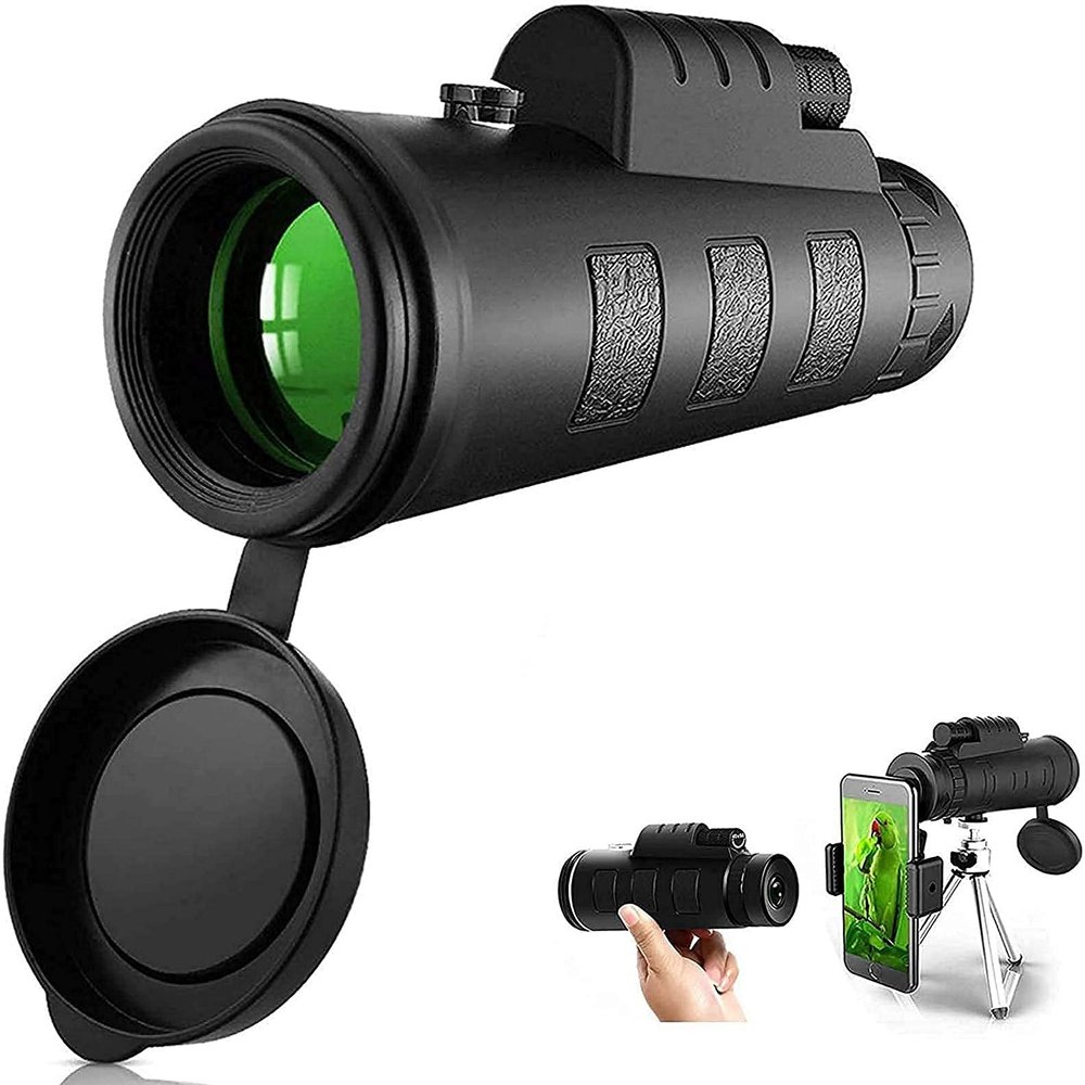 CUTPOIY 40x60 High Definition Waterproof Zoom Monocular for Adults and Adults Prism HD Zoom Monoculars Binoculars with Tripod and Phone Ad