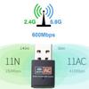 WEIWO Adapter 600Mbps Antenna Band Mini Computer Network Card Receiver view 3