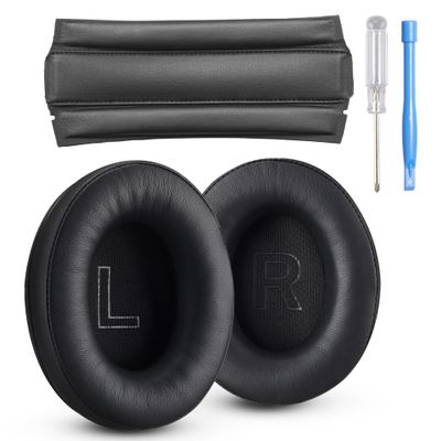 AHG Accessory House Global Replacement Cloud Alpha Ear Pads Cushions + Headband pad Cover. Compatible with Kingston HyperX Cloud Alpha/Alpha S headsets. Easy DIY Install/Extra Thick Foam/Durable