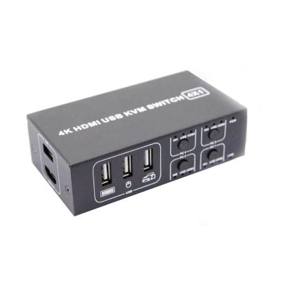 HDMIcompatible Switches KVM Shared Switcher Box 4 Port Converter 4 IN 1 Out USB Laptop Mouse Keyboard Display KVM Switches Box 4 In 1Out 4 Input Switcher Box Delivering Clear And Stable Video