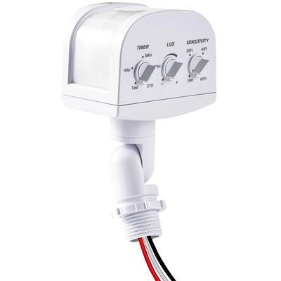 240-Degree Motion Sensor, 5-300LUX Adjustable Dusk to Dawn Motion Detectors, Adjustable Time & Detection Sensitivity 60Ft Range, 3 Working Modes Pir Motion Sensor for Security Floodlight, UL Listed