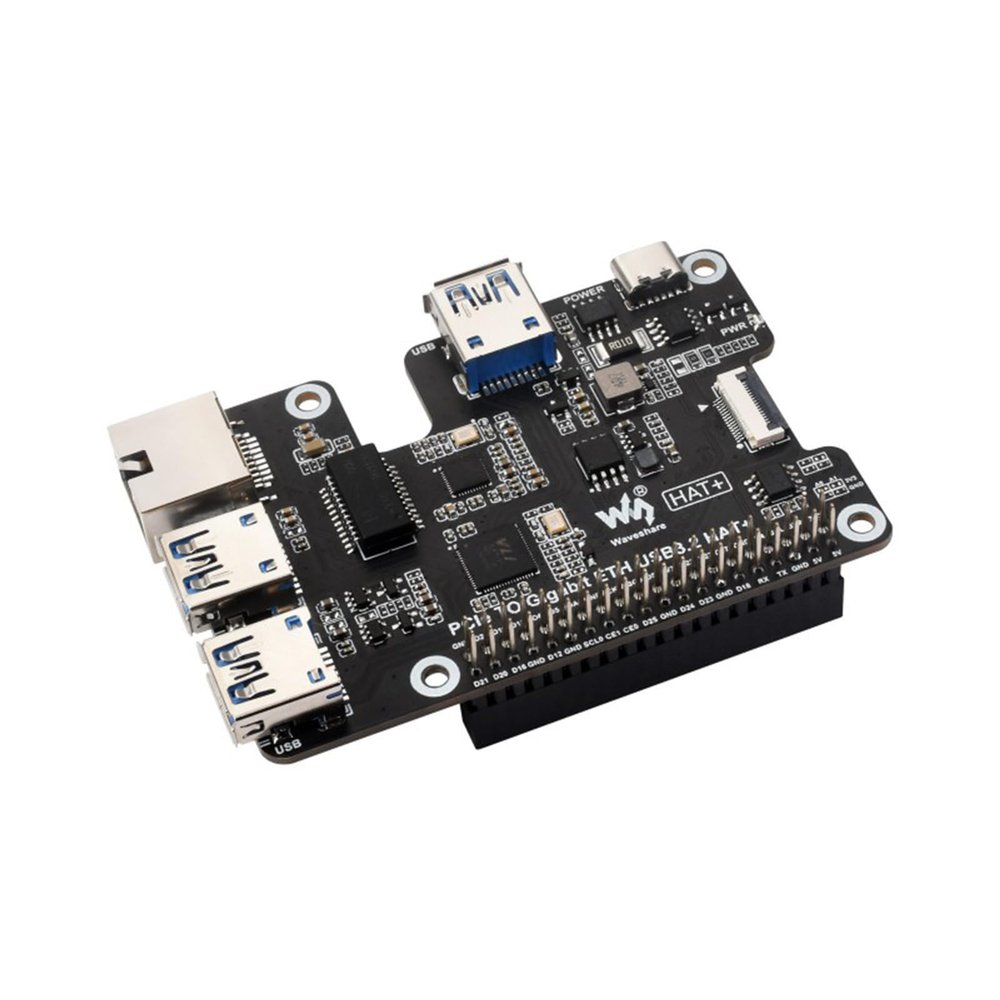 TUOPUONE PCIe to Gigabit Ethernet and USB 3.2 Gen1 HAT Compatible with Raspberry Pi 5 3X USB 3.2 Gen1 1x Gigabit Ethernet Driver-Free Plug and Play, RPi 5 PCIe HAT