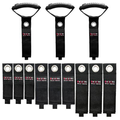 9 Pack Heavy Duty Storage Straps, and 3 Pack Carrying Strap with Handle