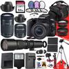 Canon EOS 250D / Rebel SL3 DSLR Camera with EF-S 18-55mm f/4-5.6 is STM, EF-S 55-250mm f/4-5.6 is STM and 500mm f/8.0 Preset Telephoto Lens + 64 GB Memory + Filters + More (40pc Bundle) (Renewed) view 1