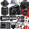 Canon EOS 4000D / Rebel T100 DSLR Camera with Canon EF-S 18-55mm F/3.5-5.6 DC III Zoom and 420-800mm f/8.3 HD Telephoto Zoom Lens + 128 GB Memory + Filters + Tripod + More (31pc Bundle) (Renewed) view 1