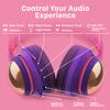 FosPower Kids Bluetooth 5.2 Headphones with LED Cat Ears (85/94dB Safe Volume Limit) Foldable Wireless or Wired Headset with 100hr Play Time and 3.5mm Cable for School/Travel - Hot Pink/Purple view 3
