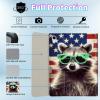 BPQOJB for iPad 9th Generation Case for iPad 8th/7th Generation Case 10.2 inch with Detachable Wireless Keyboard & 360 Degree Rotating Stand Protect Cover Acrylic Tablet Cover - American Flag Bear view 2