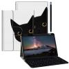 BPQOJB Galaxy Tab S9 Plus Case With Detachable Wireless Keyboard & 360 Degree Rotating Stand - 12.4 Inch Protective Cover for Samsung Tab S9 Fe Plus - Acrylic Tablet Case - Cute Black Cat view 1