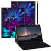 BPQOJB Galaxy Tab S9 Fe 5G Case 10.9 inch Galaxy Tab S9 Case 11 inch with Detachable Wireless Keyboard & 360 Degree Rotating Stand Protect Tablet Cover - Purple Rose and Blue Butterfly view 1