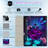 BPQOJB Galaxy Tab S9 Plus Case for Samsung Tab S9 Fe Plus Case 12.4 inch with Detachable Wireless Keyboard & 360 Degree Rotating Stand Protect Tablet Cover - Purple Rose and Blue Butterfly view 2