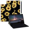 BPQOJB Galaxy Tab S9 Plus Case for Samsung Tab S9 Fe Plus Case 12.4 inch with Detachable Wireless Keyboard & 360 Degree Rotating Stand Protect Cover Acrylic Tablet Cover - Yellow Sunflowers Black view 1