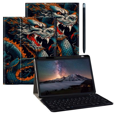 BPQOJB for iPad 10th Generation Case with Detachable Wireless Keyboard & 360 Degree Rotating Stand Protect Cover Acrylic Tablet Case for iPad 10 Gen 10.9 inch 2022 - Chinese Dragon