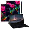 BPQOJB for iPad 10th Generation Case with Detachable Wireless Keyboard & 360 Degree Rotating Stand Protect Cover Acrylic Tablet Case for iPad 10 Gen 10.9 inch 2022 - Hummingbirds and Red Flowers view 1