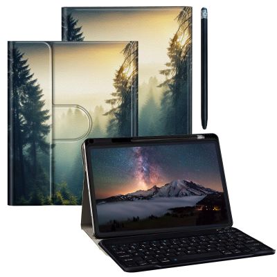BPQOJB for iPad 10th Generation Case with Detachable Wireless Keyboard & 360 Degree Rotating Stand Protect Cover Acrylic Tablet Case for iPad 10 Gen 10.9 inch 2022 - Forest and Sunset