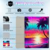 BPQOJB for iPad 10th Generation Case with Detachable Wireless Keyboard & 360 Degree Rotating Stand Protect Cover Acrylic Tablet Case for iPad 10 Gen 10.9 inch 2022 - Sunset Beach Palm Tree view 2
