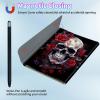 BPQOJB for iPad 10th Generation Case with Detachable Wireless Keyboard & 360 Degree Rotating Stand Protect Cover Acrylic Tablet Case for iPad 10 Gen 10.9 inch 2022 - Rose Flower Floral Skull view 3