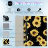 BPQOJB Galaxy Tab S9 Fe 5G Case 10.9 inch Galaxy Tab S9 Case 11 inch with Detachable Wireless Keyboard & 360 Degree Rotating Stand Protect Cover Acrylic Tablet Cover - Yellow Sunflowers Black view 2