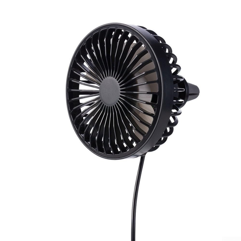 FACULX Car Fan USB Fan With Night Light for 360 Rotating Clip Fan Portable Clip Fans That Blow Cold Air, Small Cooler Mini Fan Silent, Air Vent Booster Fan for Vehicle, Van, Truck, Suv, Rv (Black)