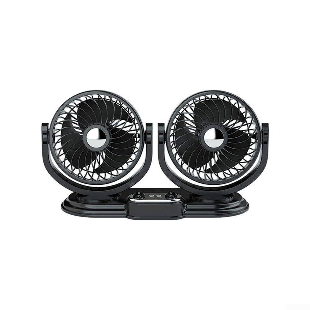 FACULX Car Fan - Dual Head USB Fan for Car, Portable Vehicle Cooling Fan - 2 Speeds, for 360 Rotation, for Car Dashboard, SUV/RV/Truck/Sedan/Cruise/Office, USB Powered(5V USB)
