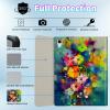 BPQOJB for iPad 9th Generation Case for iPad 8th/7th Generation Case 10.2 inch with Detachable Wireless Keyboard & 360 Degree Rotating Stand Protect Cover Acrylic Tablet Cover - Colorful Flowers view 2