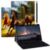 BPQOJB Galaxy Tab S9 Fe 5G Case 10.9 inch Galaxy Tab S9 Case 11 inch with Detachable Wireless Keyboard & 360 Degree Rotating Stand Protect Cover Acrylic Tablet Cover - Horses view 1