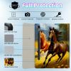 BPQOJB Galaxy Tab S9 Fe 5G Case 10.9 inch Galaxy Tab S9 Case 11 inch with Detachable Wireless Keyboard & 360 Degree Rotating Stand Protect Cover Acrylic Tablet Cover - Horses view 2