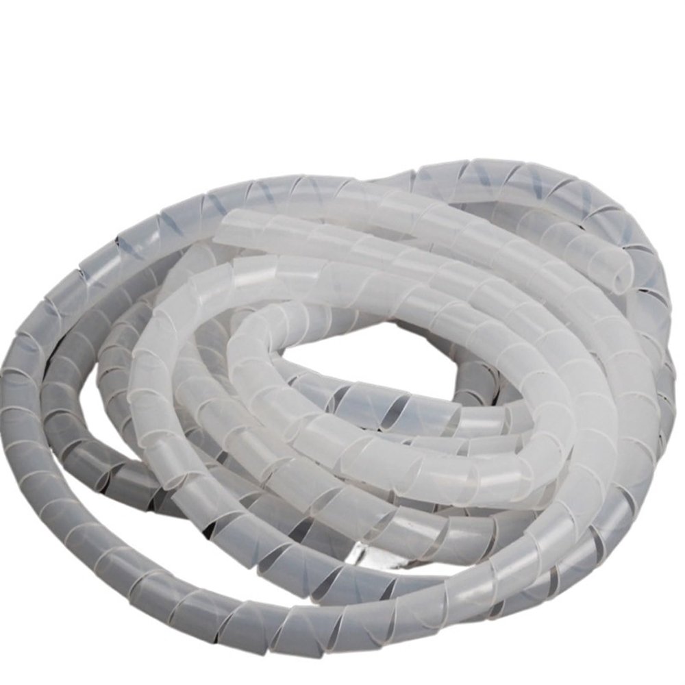 ELLANA Spiral Protector Wire Line Winder Protection Spiral Cable Protector Winding Cable Winder Management Sleeve Hose Cord Tube Wrap Organizer Wraps Cable(Dia 14mm-Length 5 Meter White)