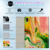 BPQOJB for iPad 10th Generation Case with Detachable Wireless Keyboard & 360 Degree Rotating Stand Protect Cover Acrylic Tablet Case for iPad 10 Gen 10.9 inch 2022 - Colorful Marble view 2