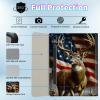 BPQOJB Galaxy Tab S9 Fe 5G Case 10.9 inch Galaxy Tab S9 Case 11 inch with Detachable Wireless Keyboard & 360 Degree Rotating Stand Protect Cover Acrylic Tablet Cover - Flag Deer view 2